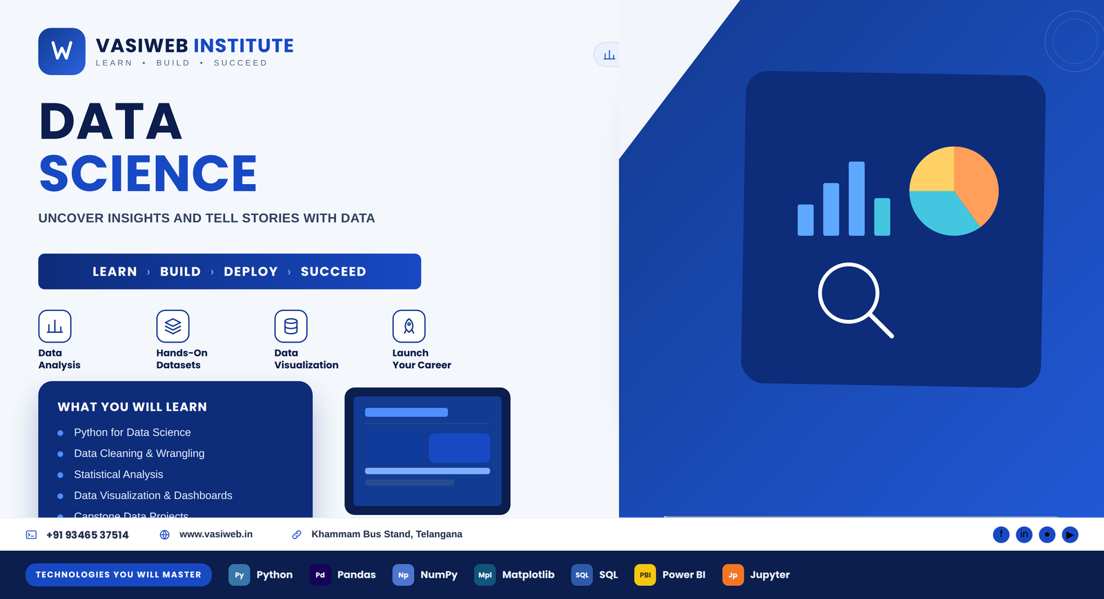 Data Science course in Khammam — Python, statistics and analytics training